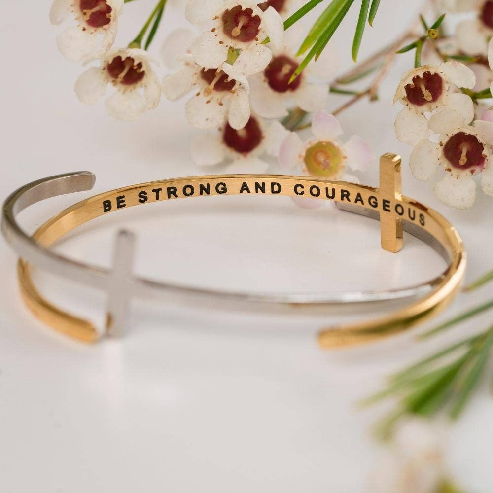 Inspirational Cross Cuff Bracelet