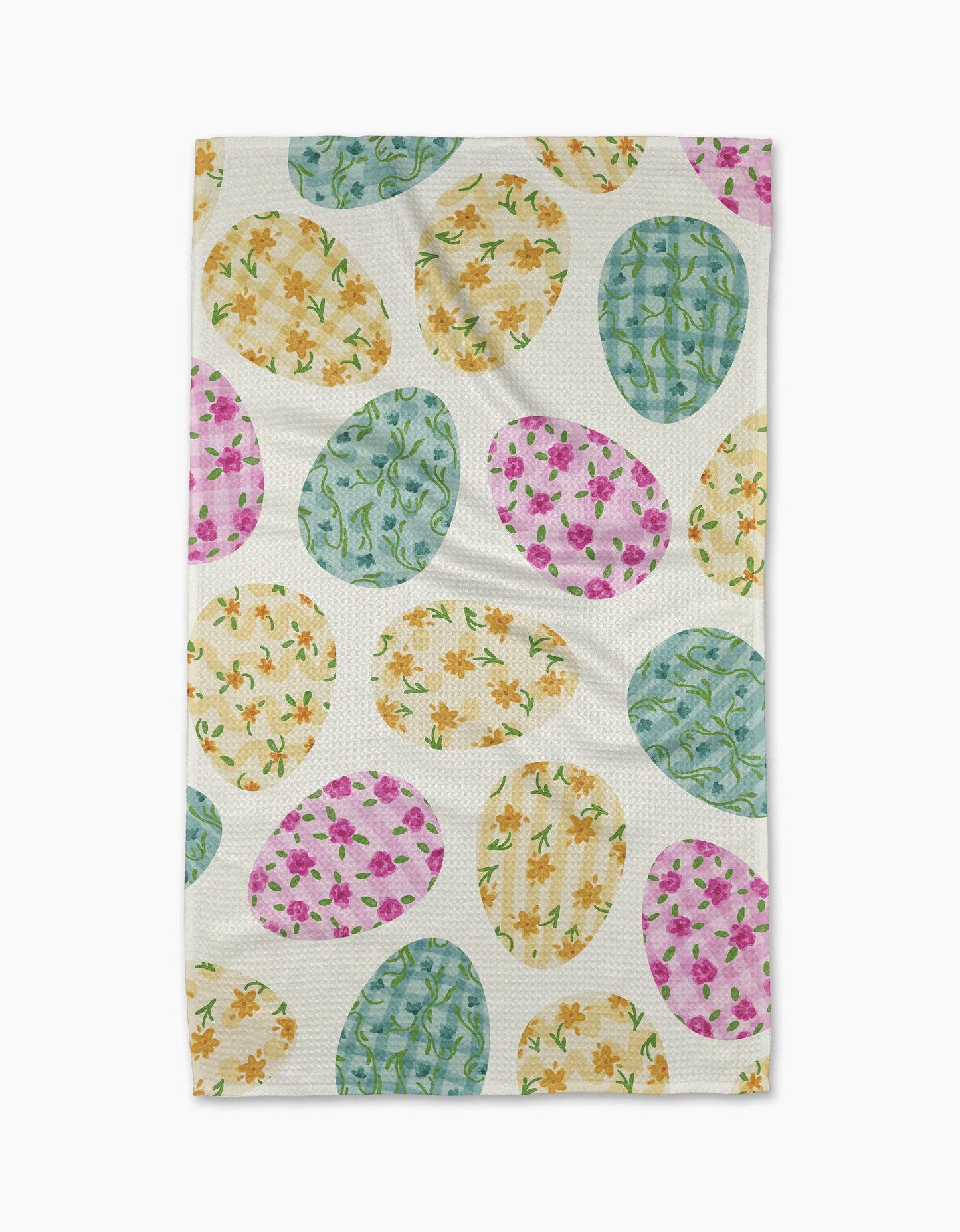 Colorful Easter Eggs Geometry Tea Towel