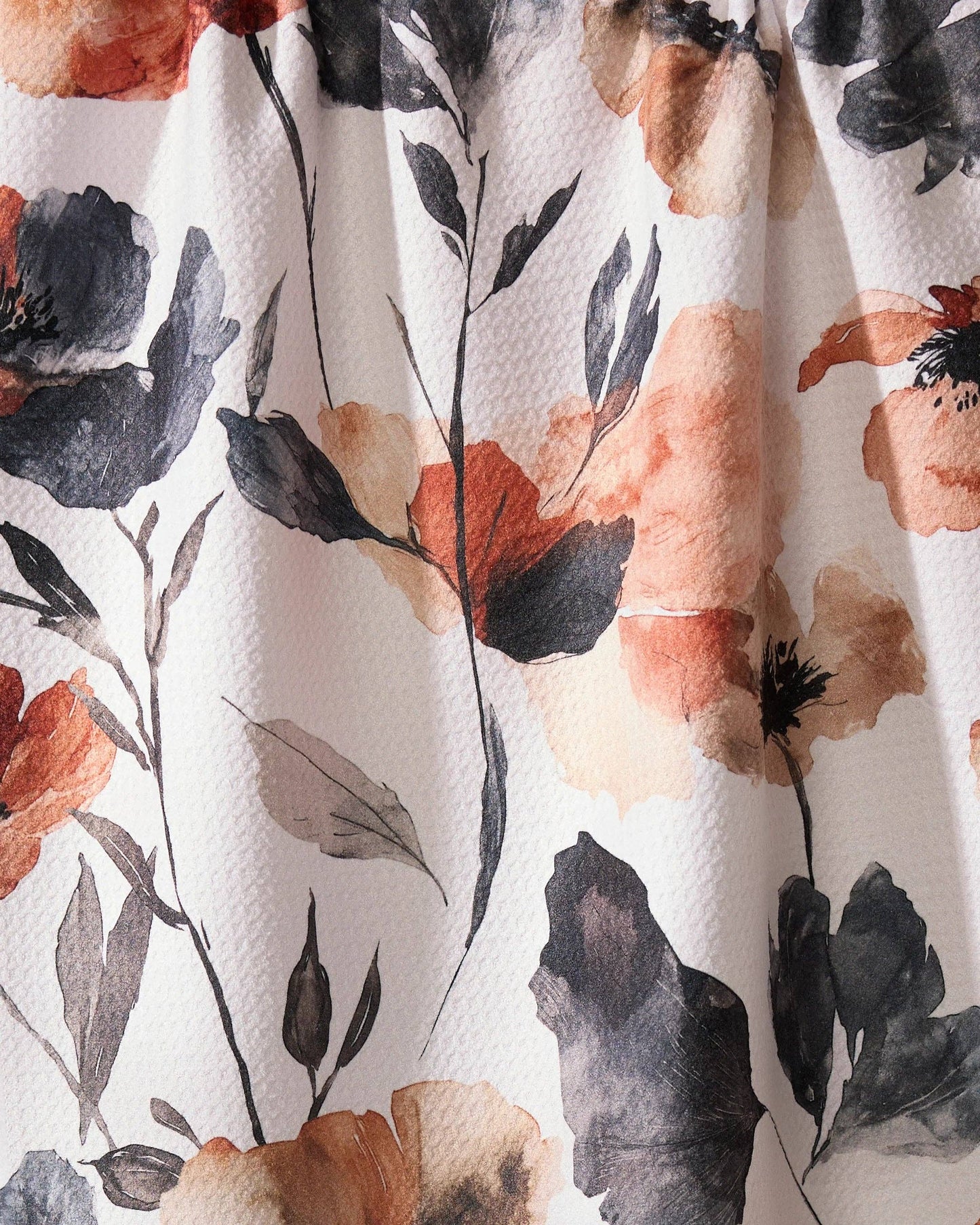 Moody Poppy Geometry Tea Towel