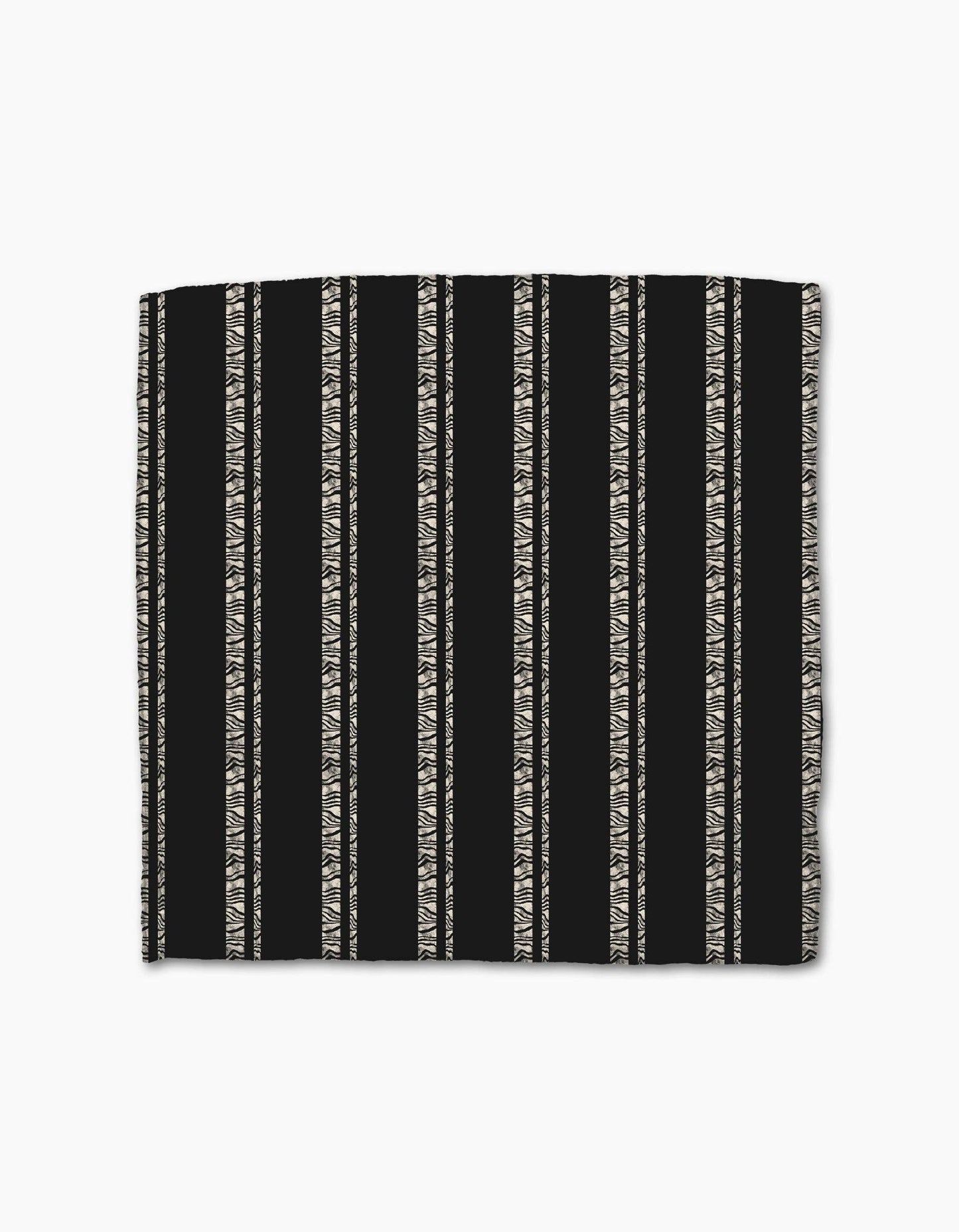 Zebra Pin Stripe Black Geometry Dishcloth Set