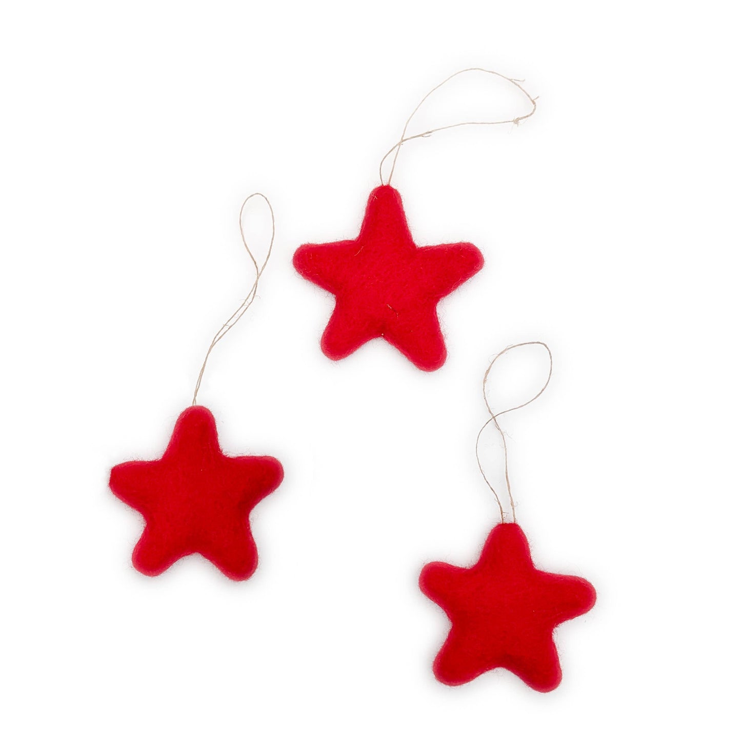Red Jumbo Bright Star Holiday Eco Wool Ornament