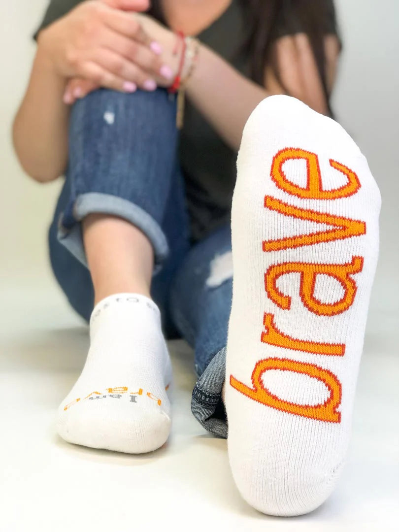 "I am brave" - notes to self socks