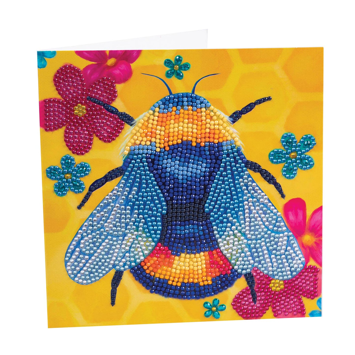 Floral Bumble Bee Crystal Art Card Kit