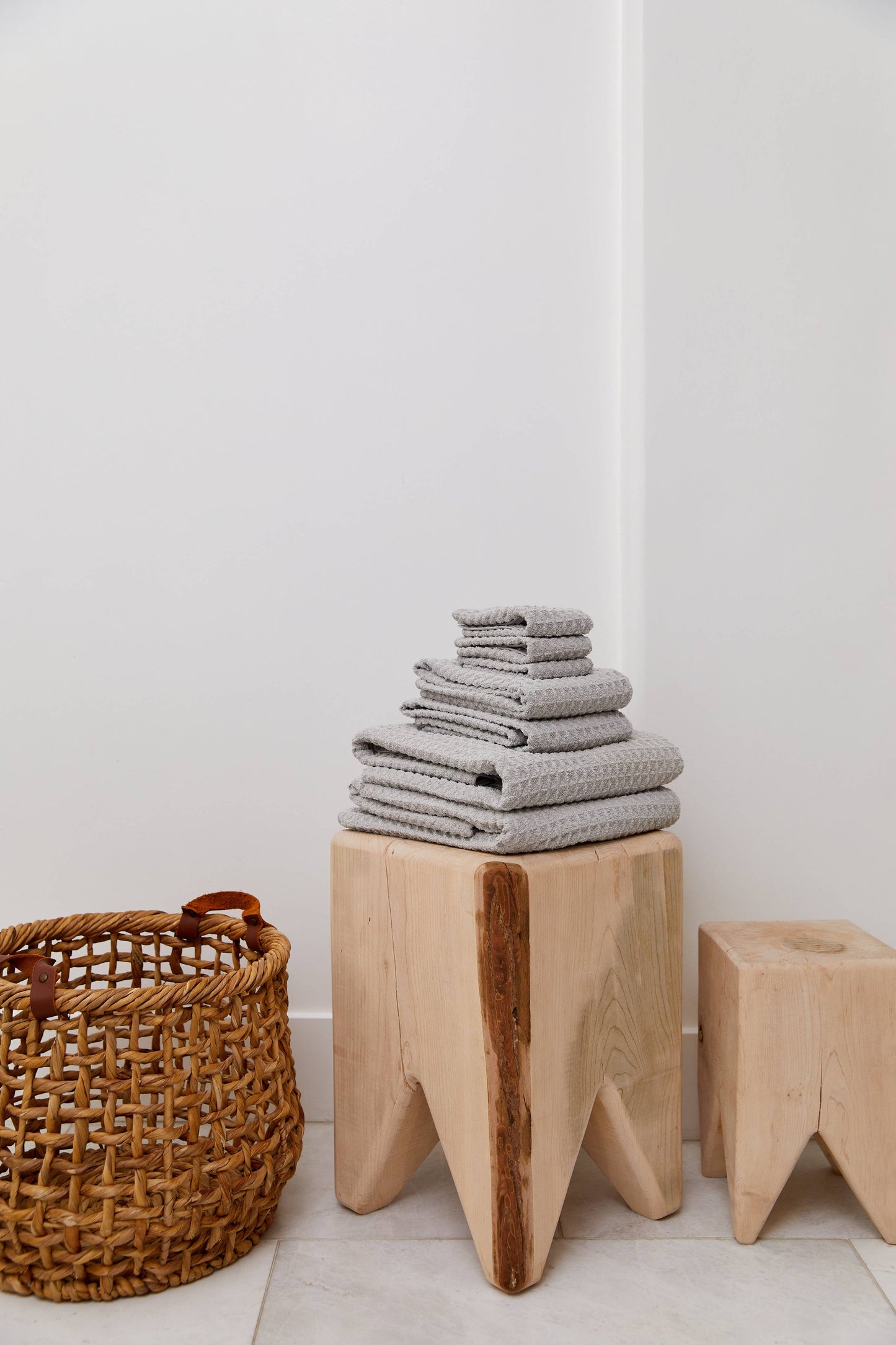 Stone Geometry Waffle Washcloth Set