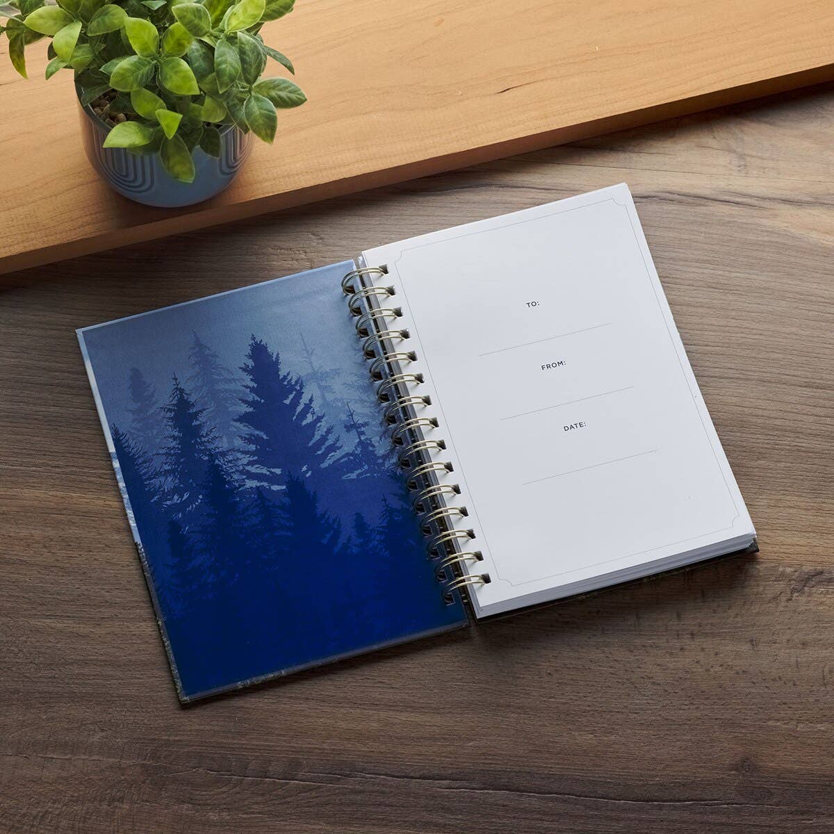 Journal Wirebound Trees Be Strong & Courageous Josh. 1:9