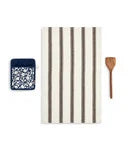 Navy Floral Hot Pad & Towel with Spatula Set