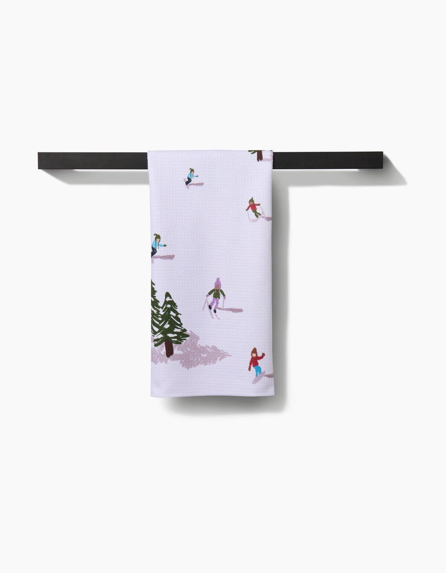 Winter Skiing Trip Geometry Tea Towel