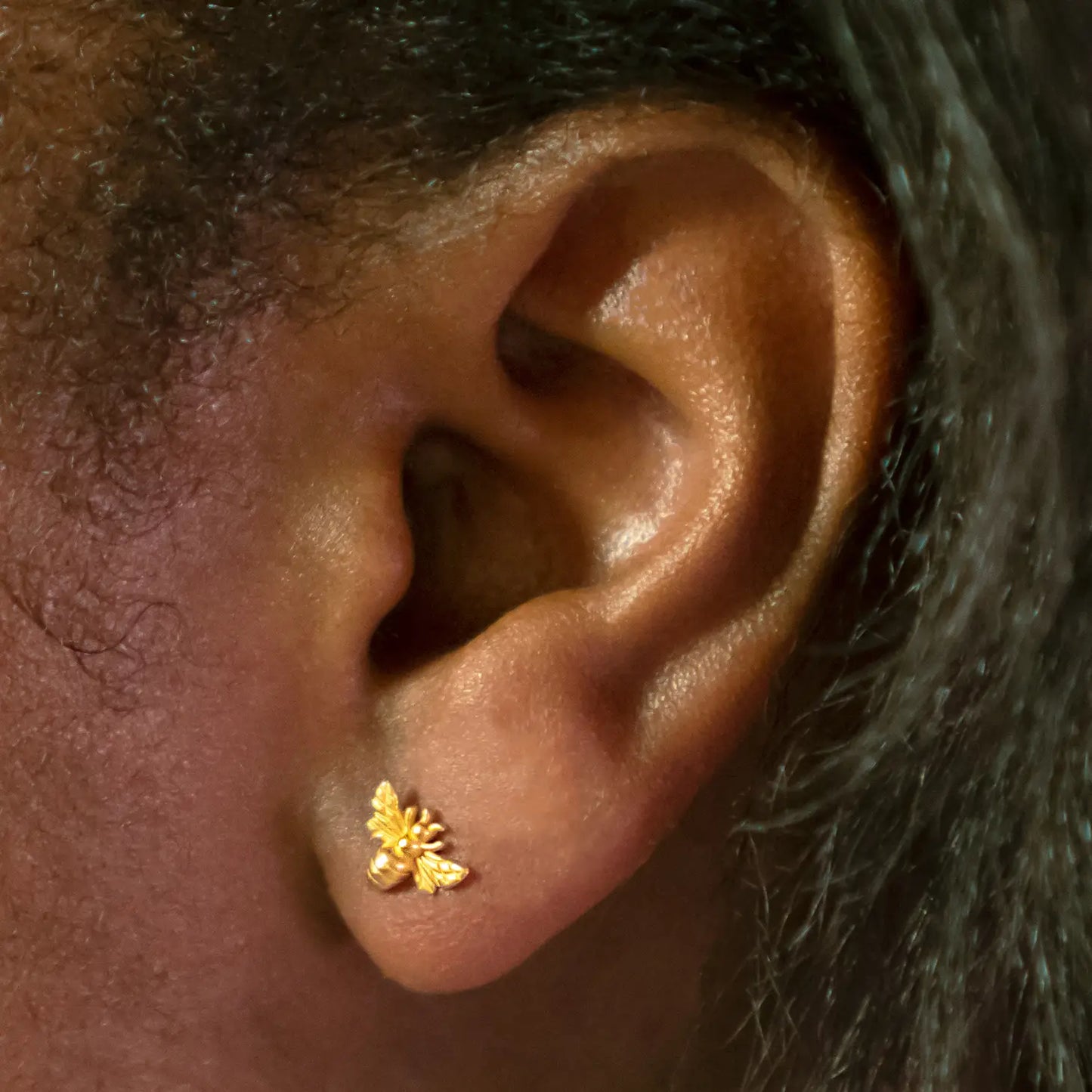 Tiny Bee Post Earrings