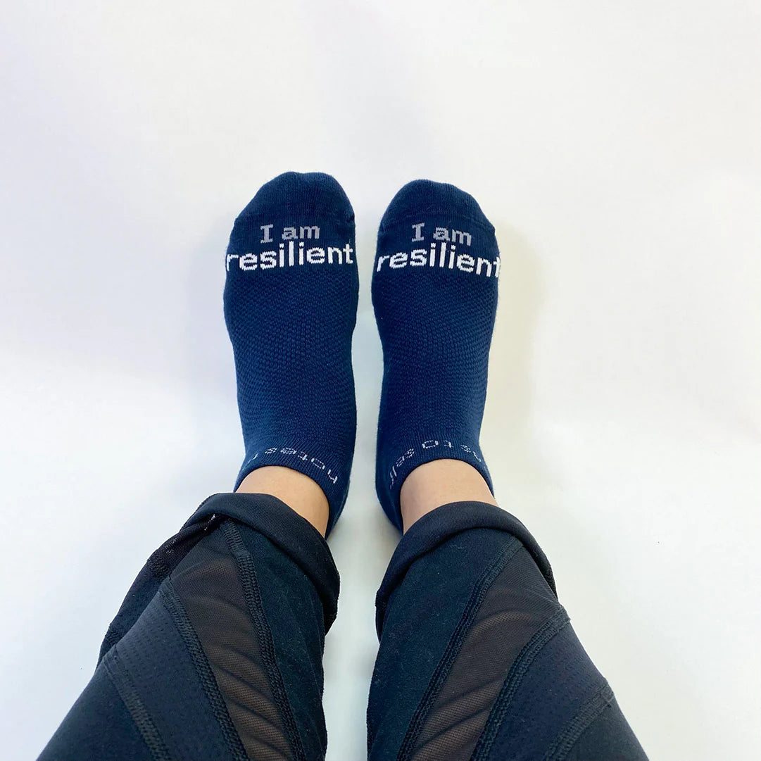 "I am resilient" - notes to self socks
