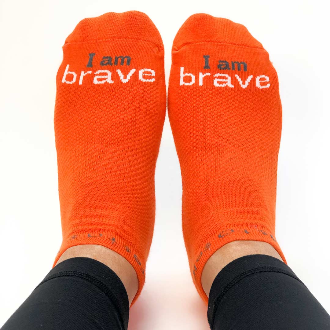 "I am brave" - notes to self socks