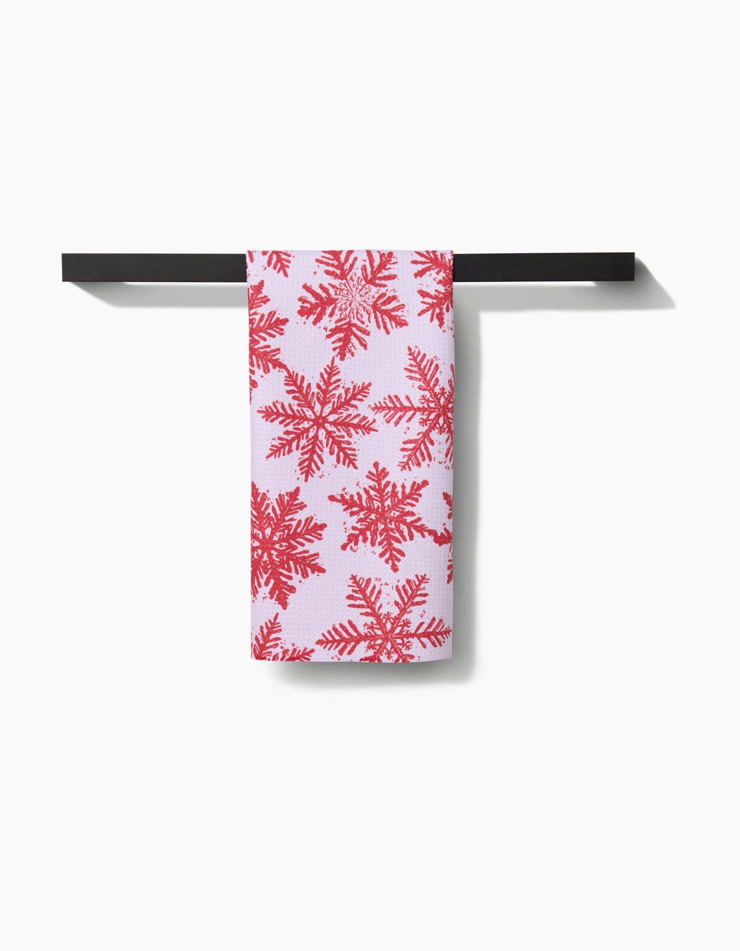 Snowy Days Red Geometry Tea Towel