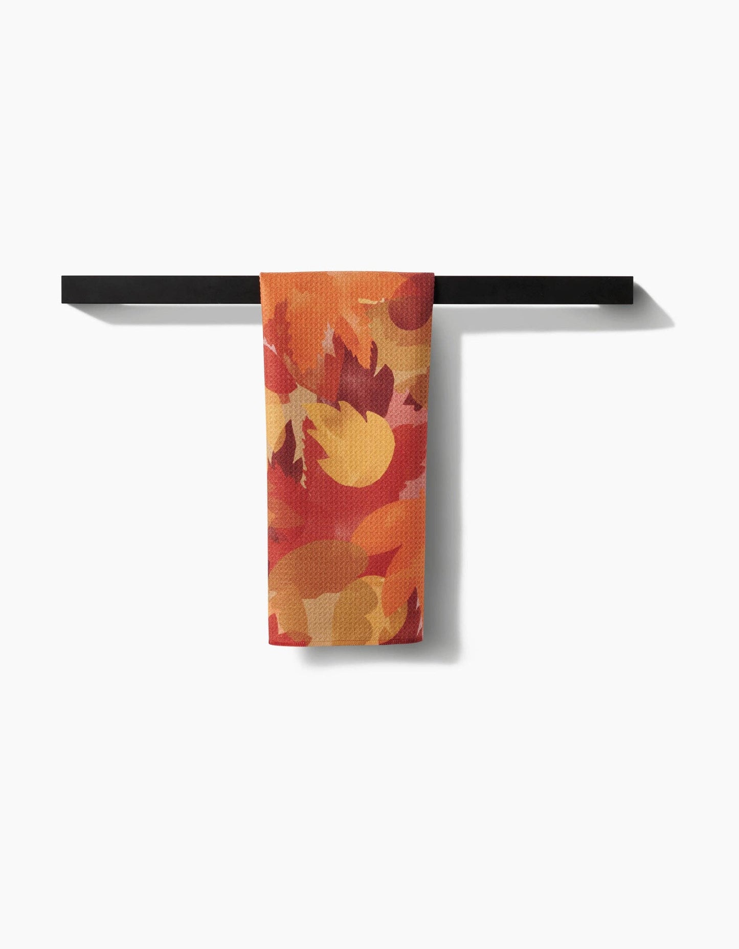 Watercolor Fallen Leaves Geometry Tea Towel