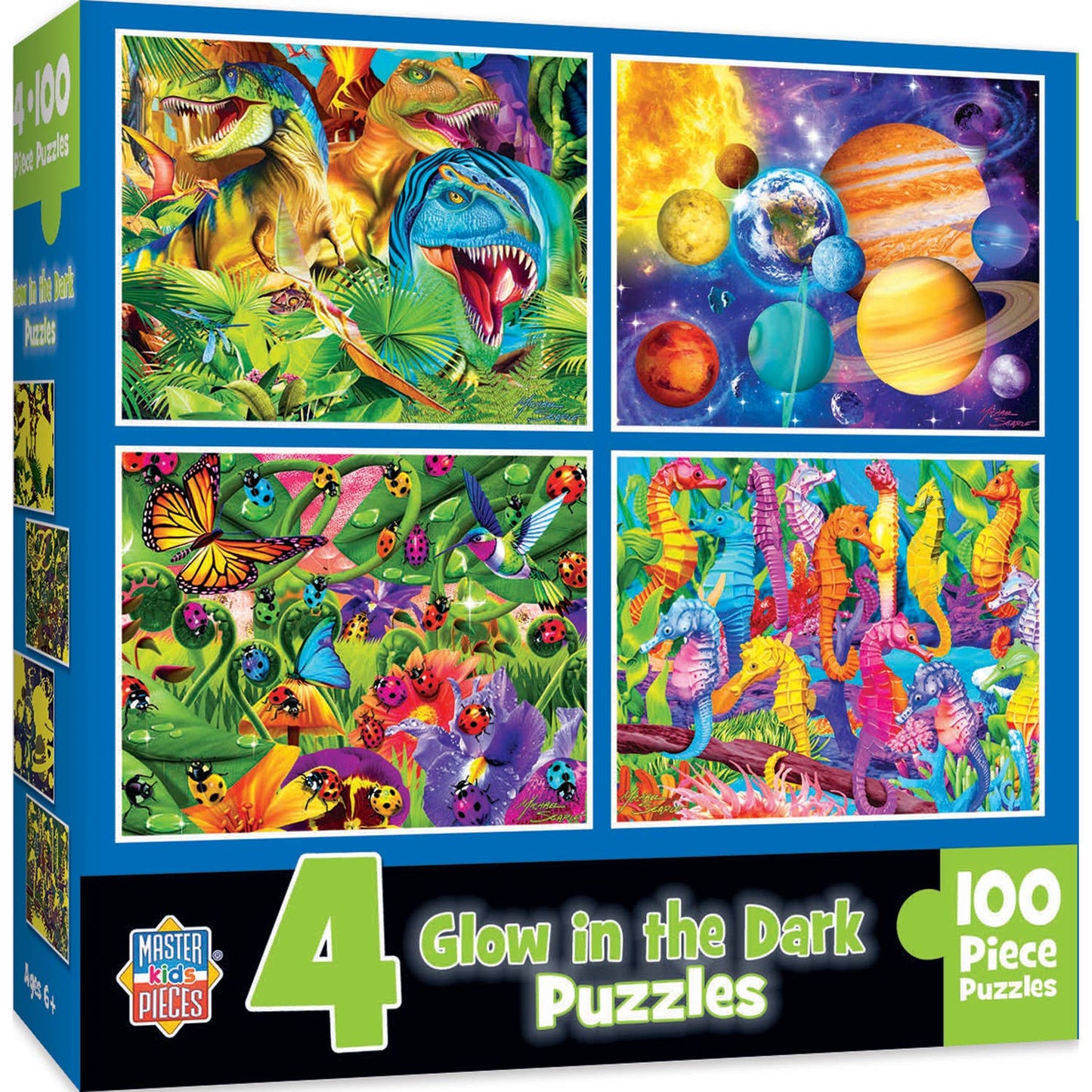Glow in the Dark 4-Pack 100 Piece Puzzles