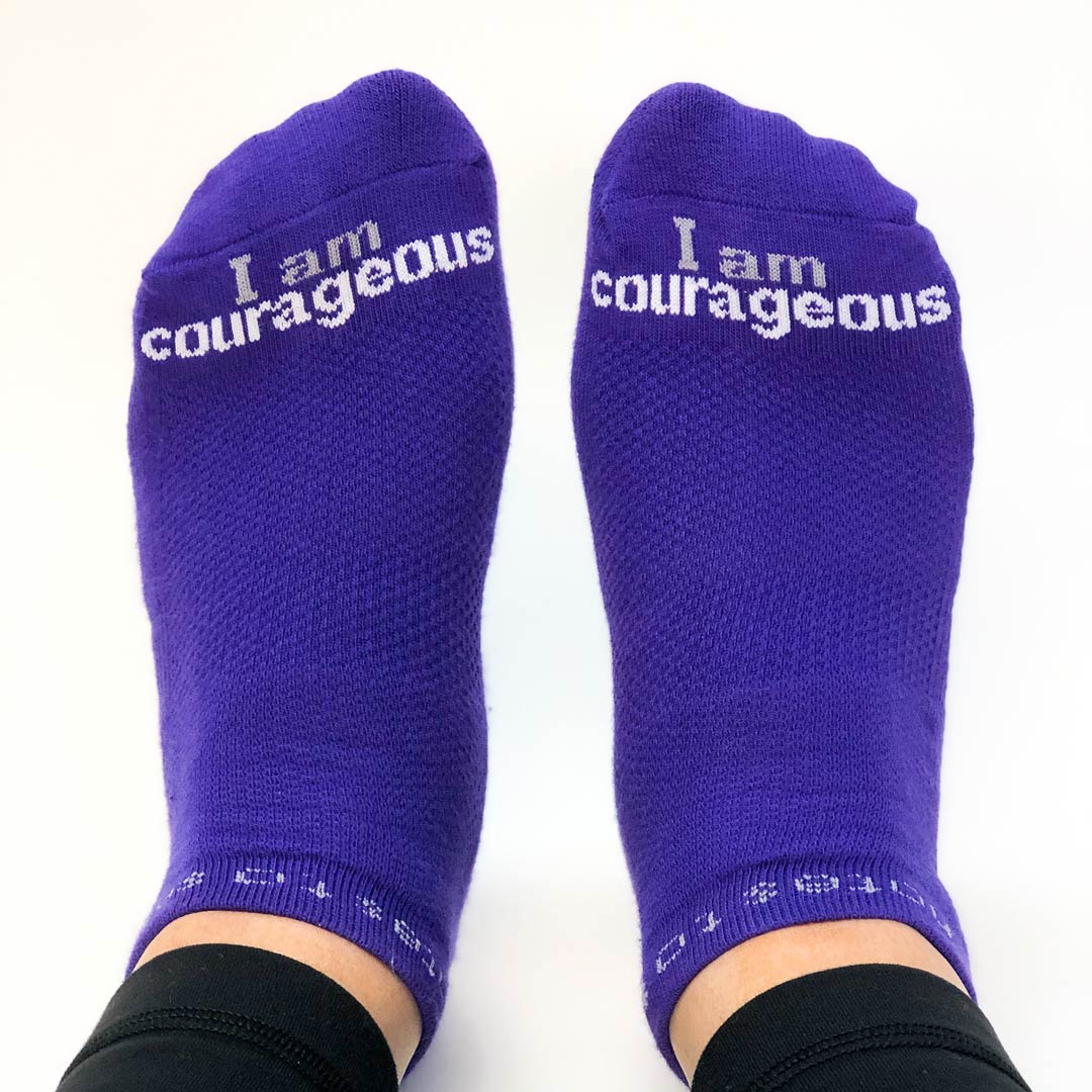 "I am courageous" - notes to self socks