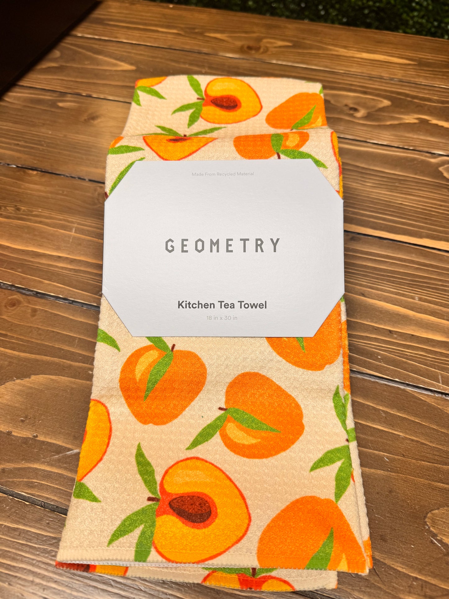 Sweet Peach Geometry Tea Towel