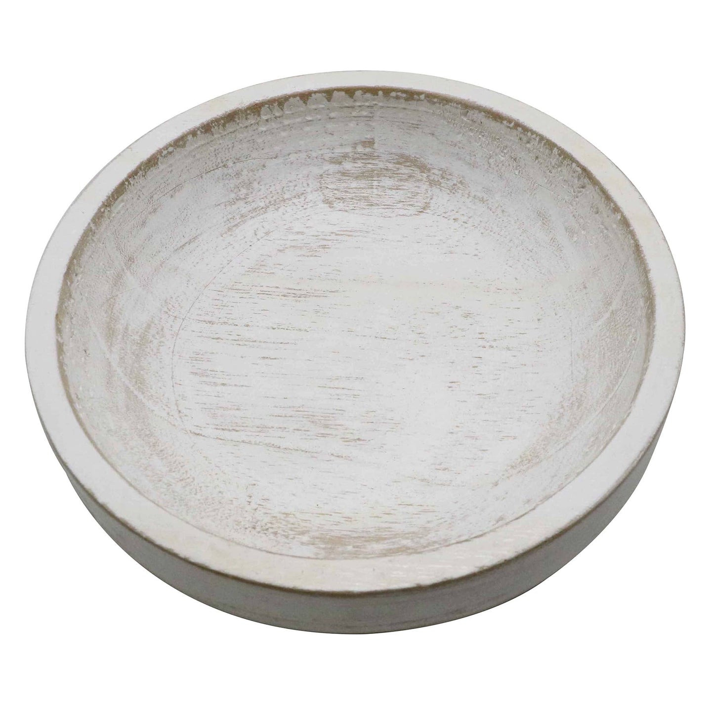 Whitewash Decorative Wood Bowl