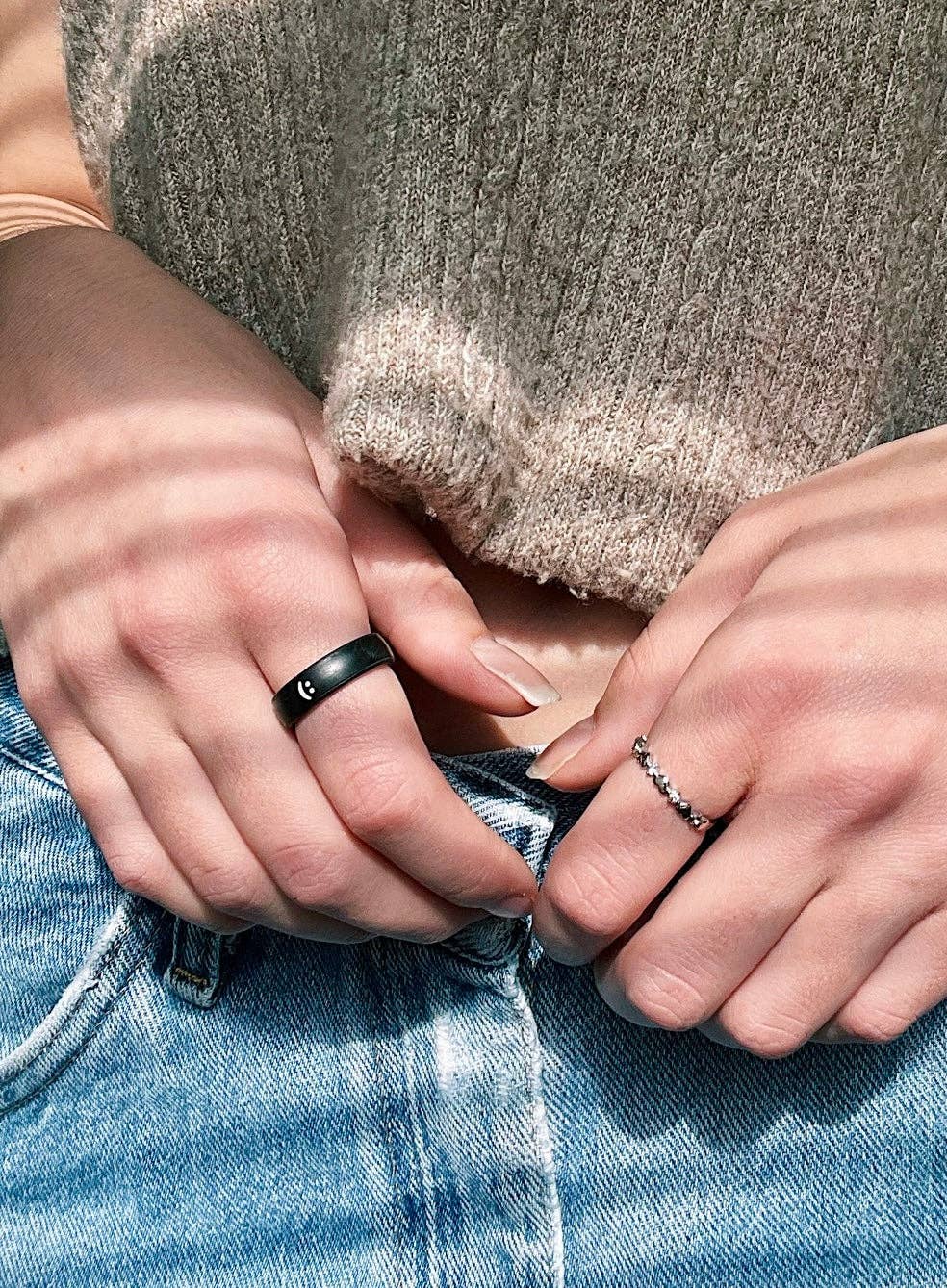 Flip Reversible Smile and Frown Ring