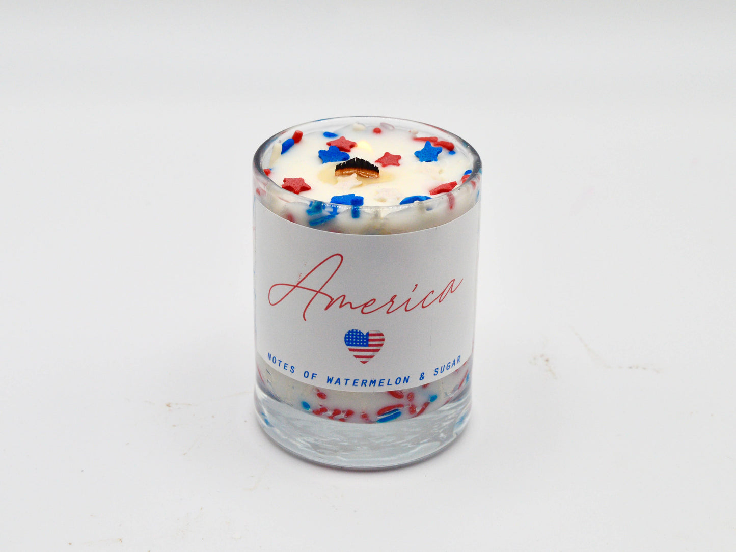 Mini America Patriotic Sprinkle Candle