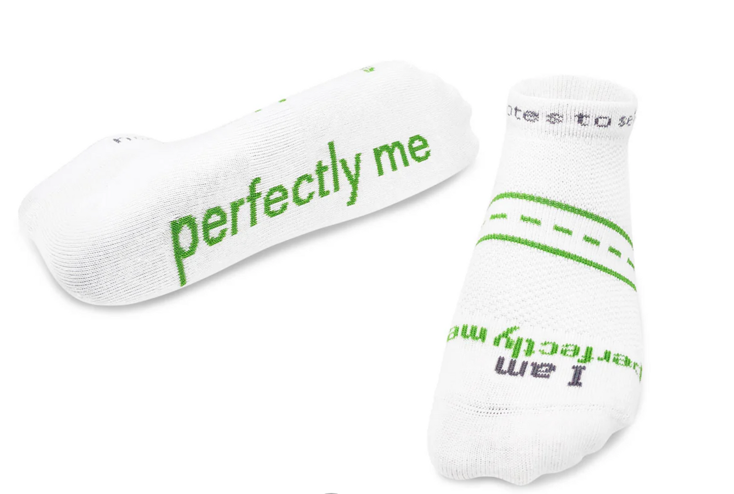 "I am perfectly me" LITE-NOTES- notes to self socks