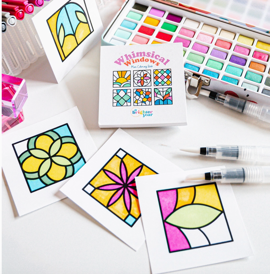 Whimsical Windows - Mini Coloring Book