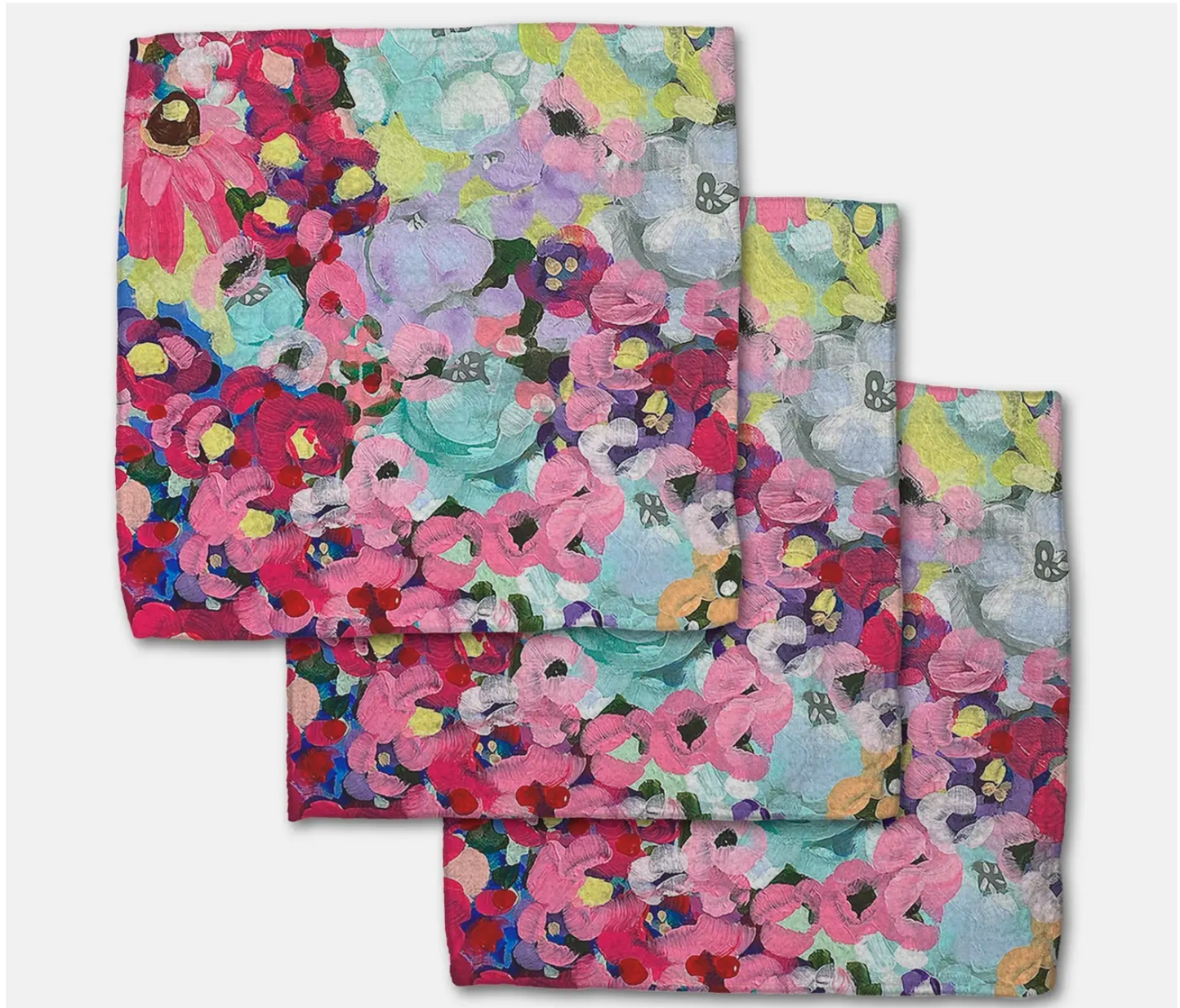 Pink Fields of Joy Geometry Dishcloth Set
