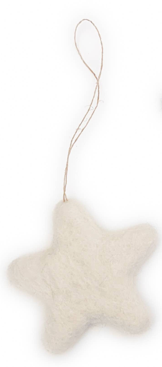 BLUE Jumbo Bright Stars Holiday Eco Wool Ornament Set of 3