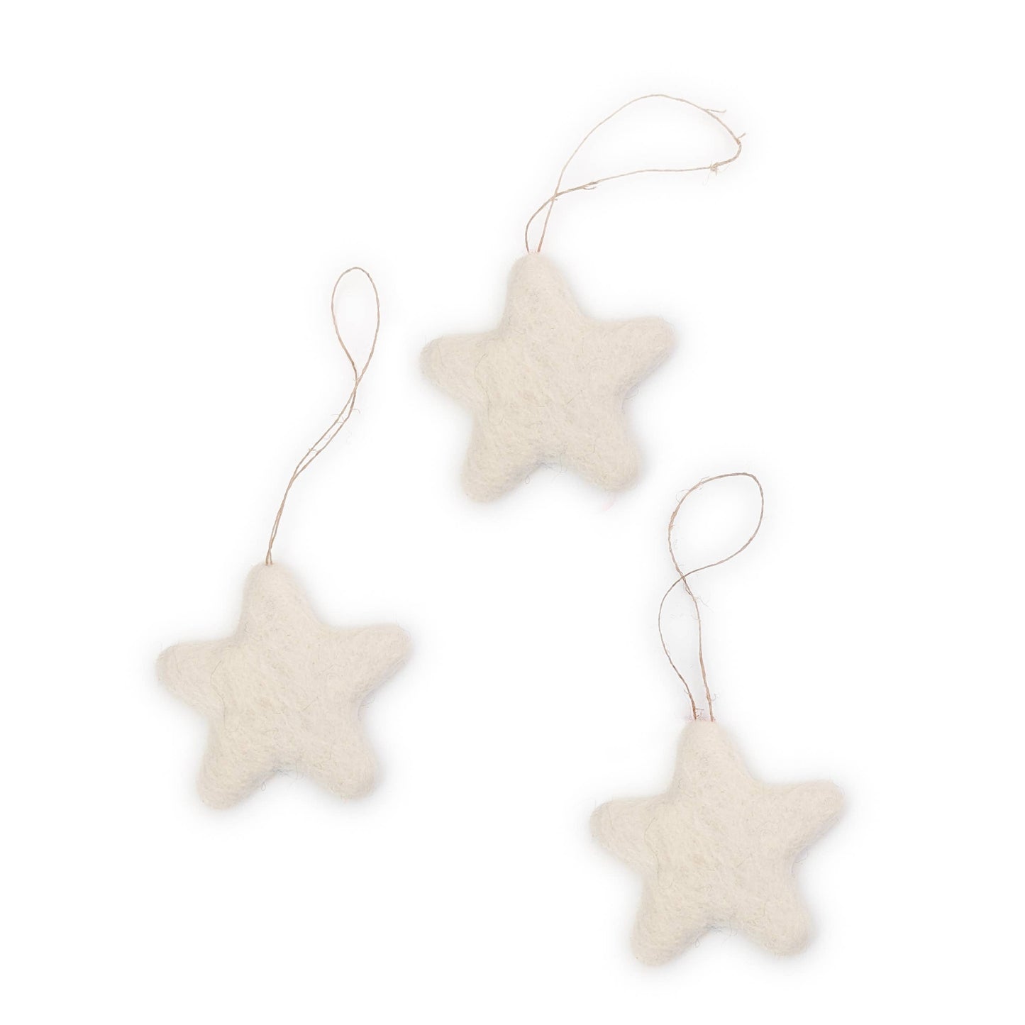 White Jumbo Bright Star Holiday Eco Wool Ornament