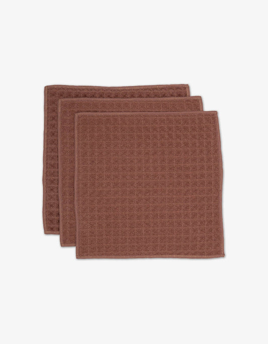 Dusty Rose Geometry Waffle Washcloth Set