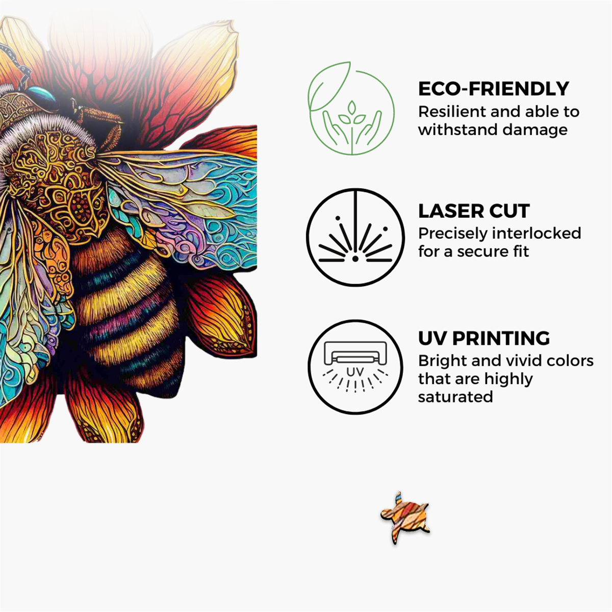 Elegant Amazing Bee Wooden Jigsaw Puzzle