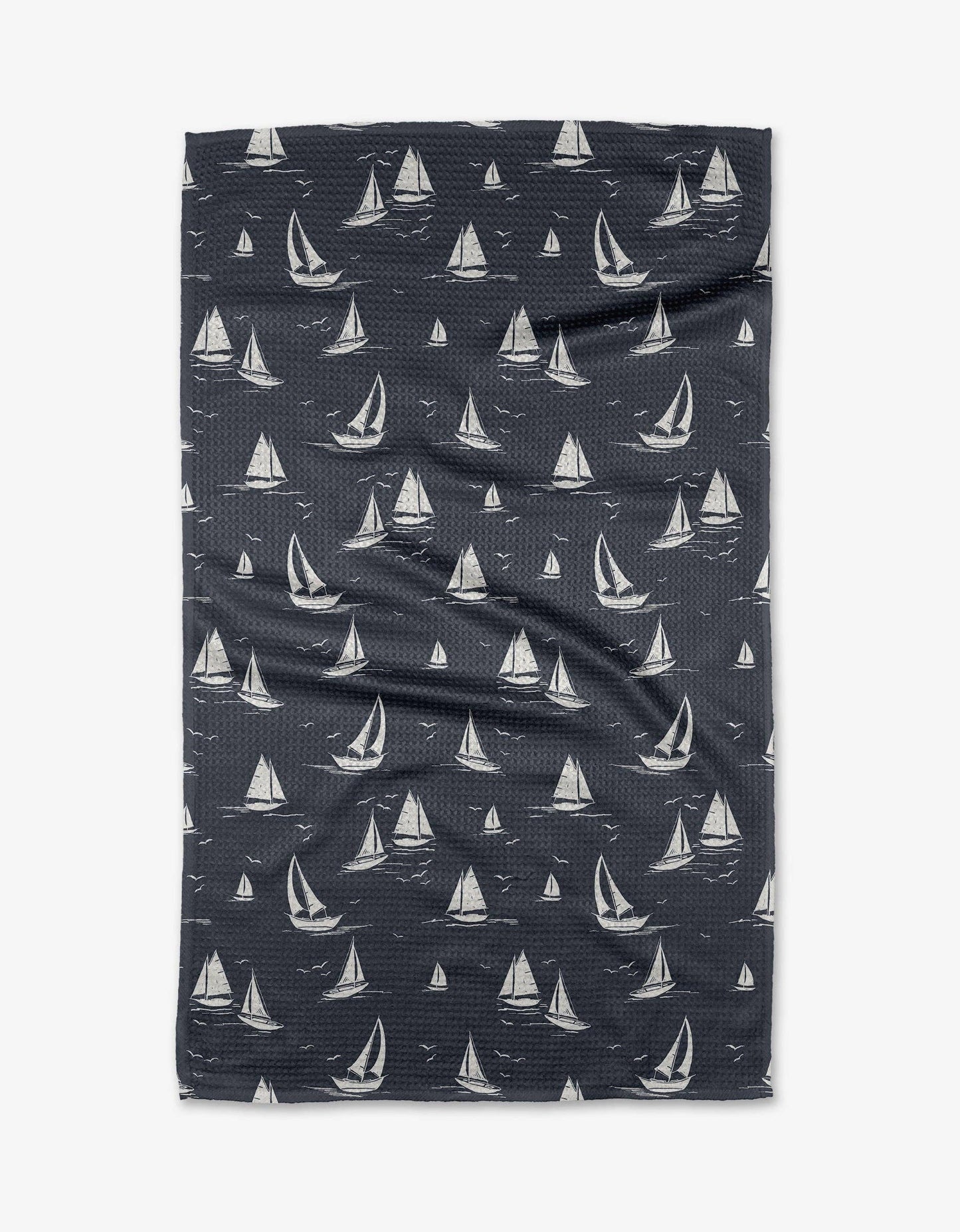 Navy Race Day Geometry Tea Towel
