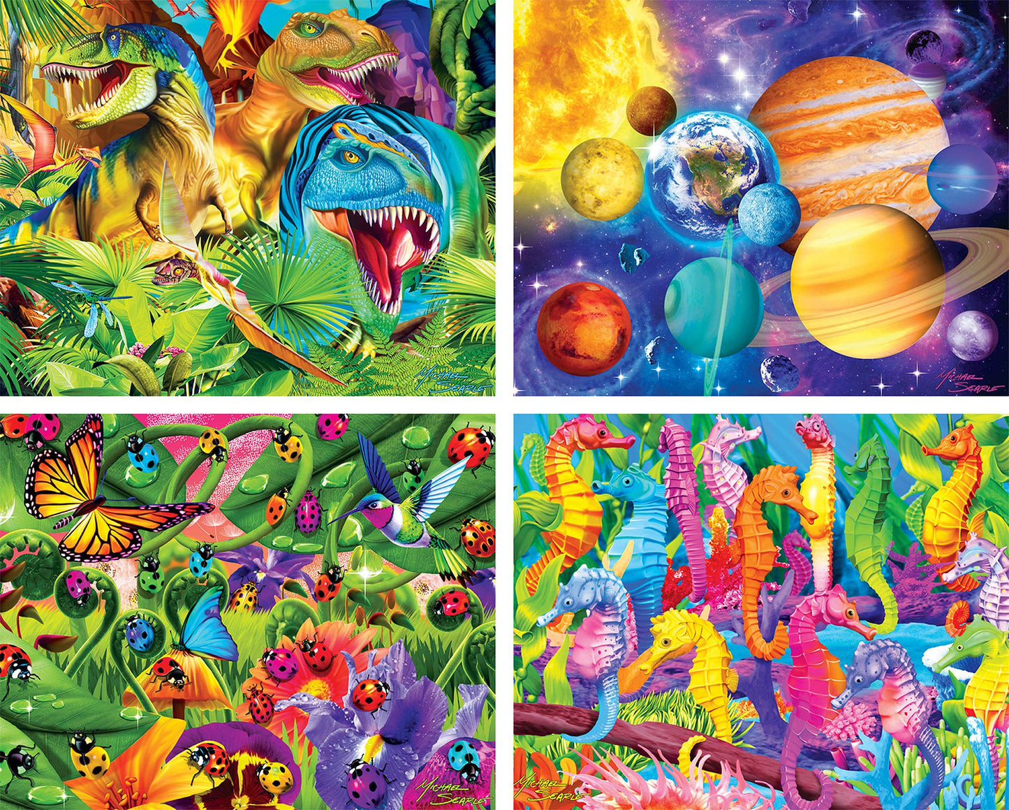 Glow in the Dark 4-Pack 100 Piece Puzzles