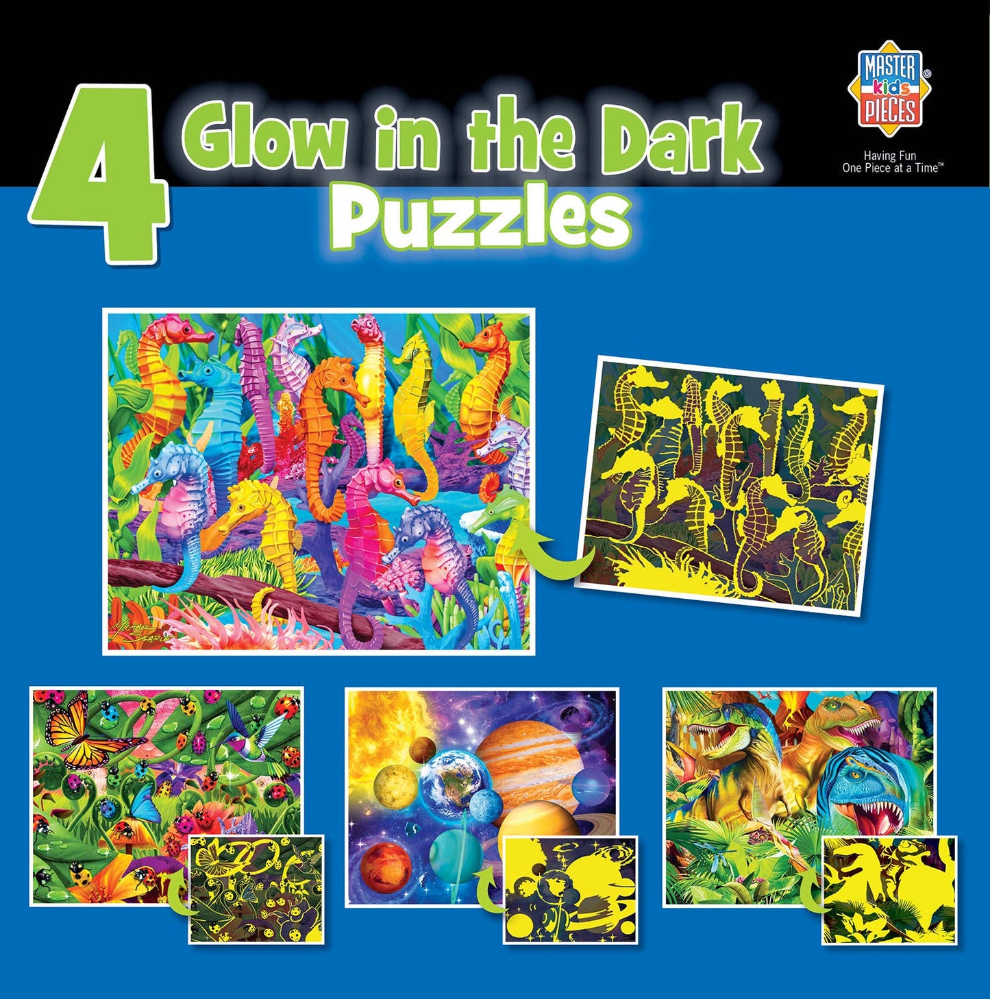Glow in the Dark 4-Pack 100 Piece Puzzles