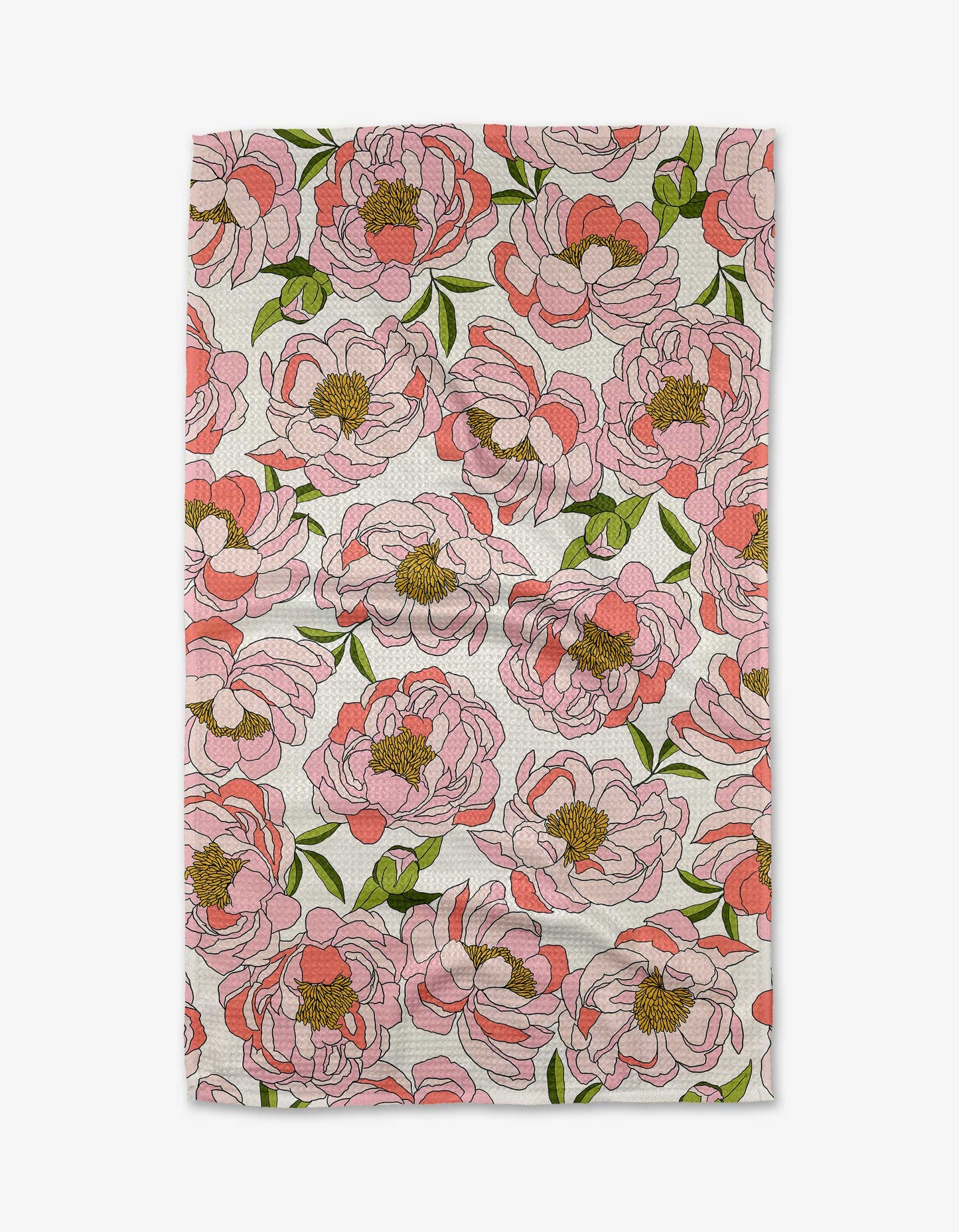 Peony Paradise Geometry Tea Towel