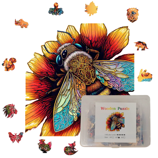 Elegant Amazing Bee Wooden Jigsaw Puzzle