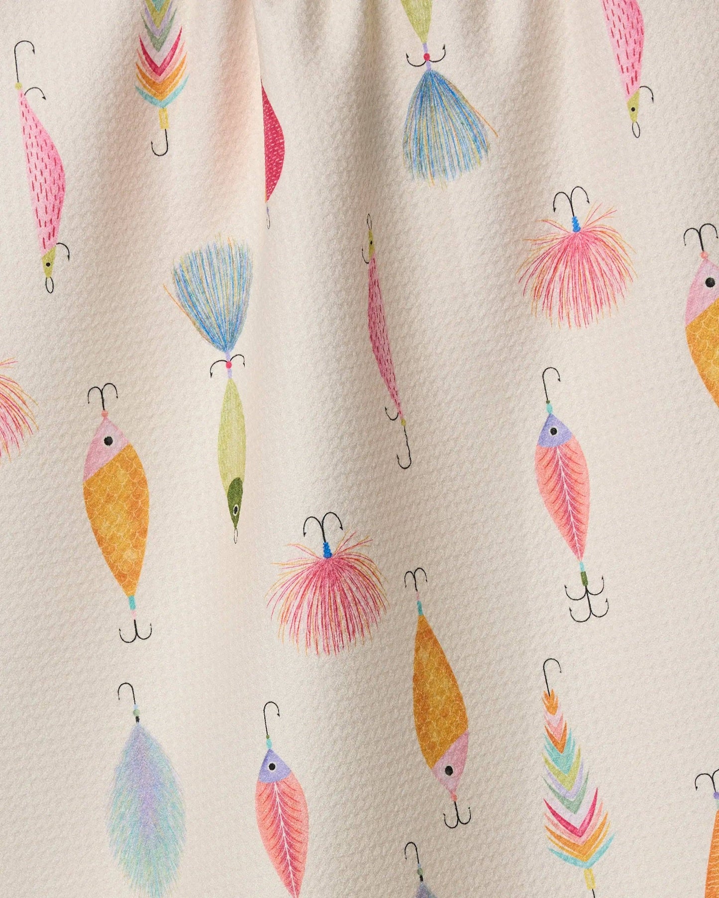 Fishing Lures Geometry Tea Towel
