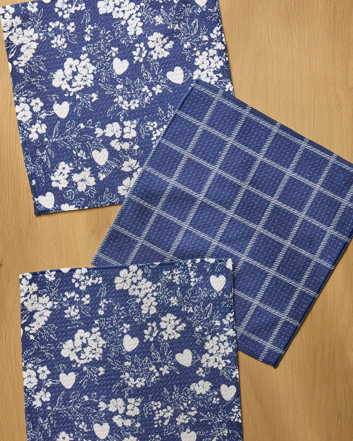 Posy Plaid Geometry Dishcloth Set