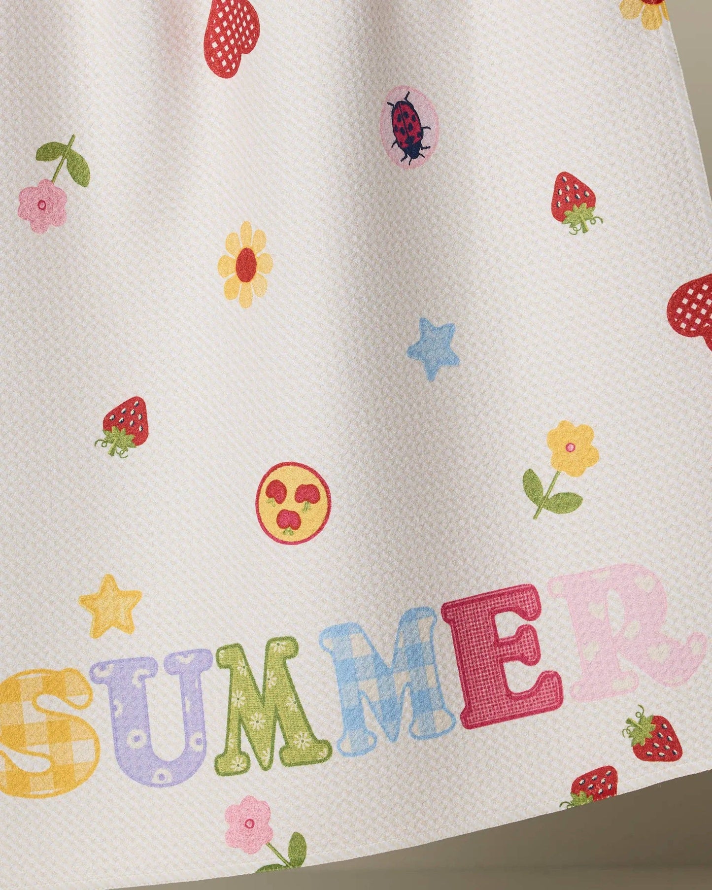 Summer Alphabet Geometry Tea Towel