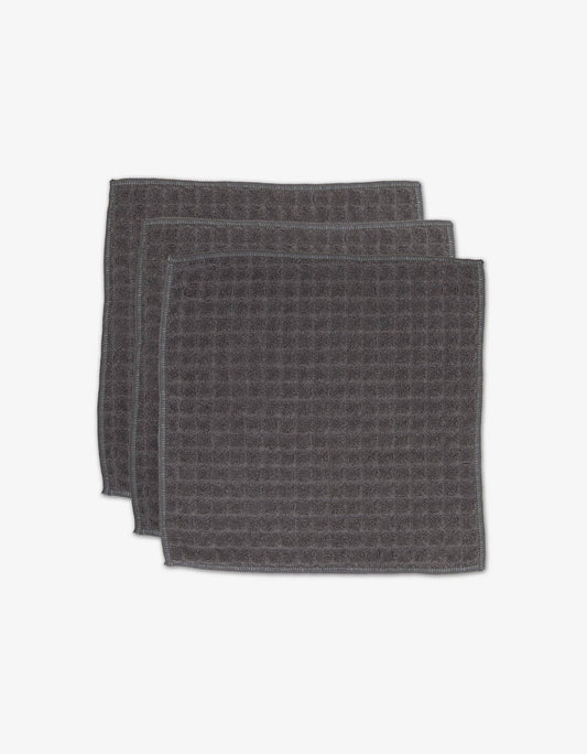 Charcoal Geometry Waffle Washcloth Set