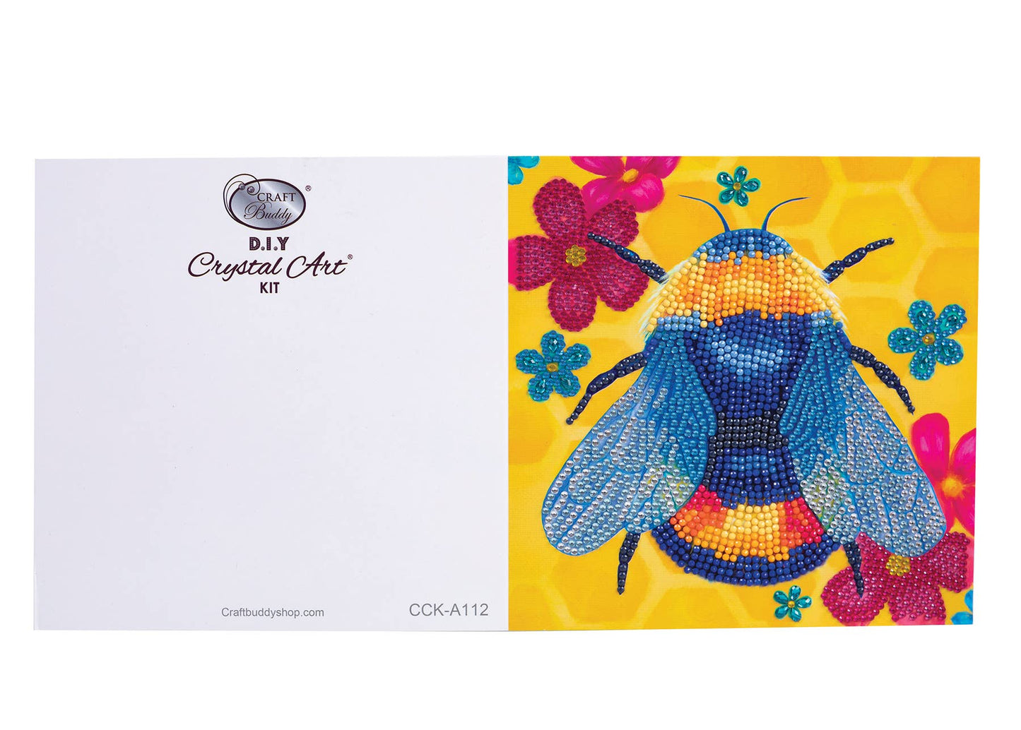 Floral Bumble Bee Crystal Art Card Kit