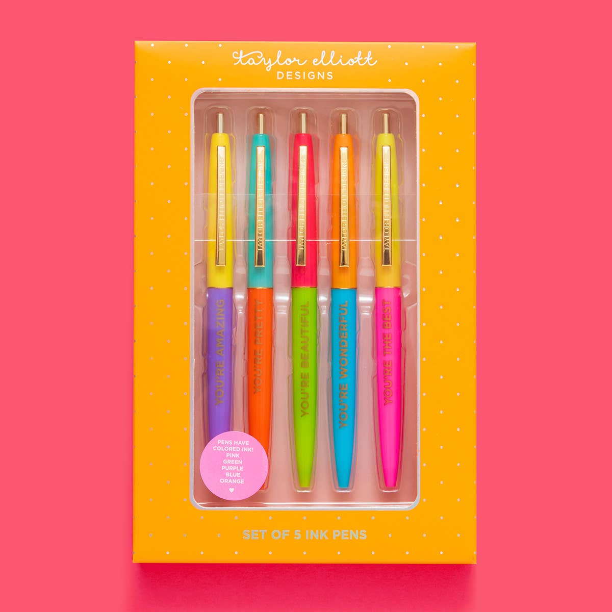 Compliment and Affirmation 5 piece Pen Set