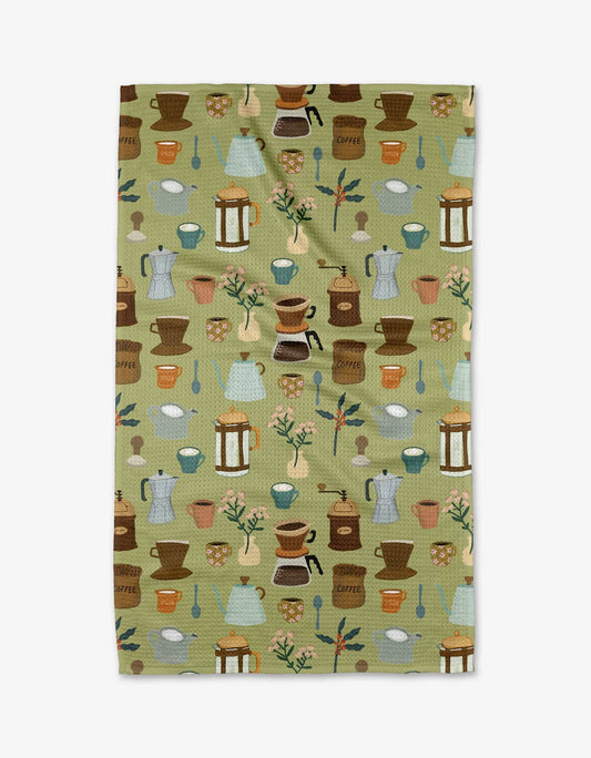 Coffee Lover Geometry Tea Towel