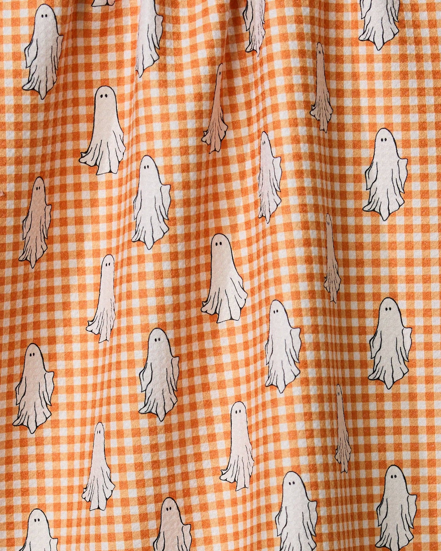 Gingham Ghosts Geometry Tea Towel