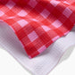 Cherry Gingham Geometry Tea Towel