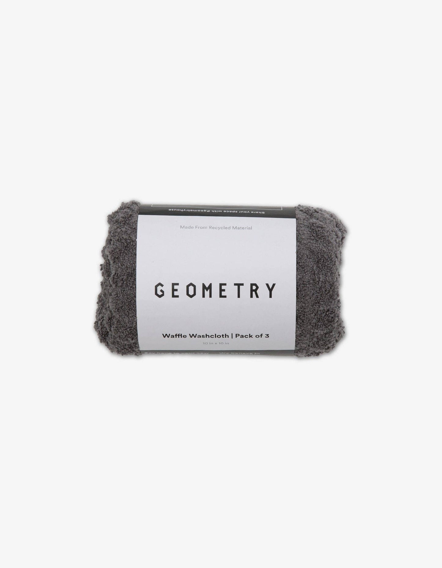 Charcoal Geometry Waffle Washcloth Set