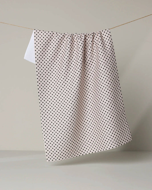 Saddle Off White Geometry Tea Towel