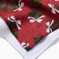 Christmas Berry Bow Geometry Tea Towel