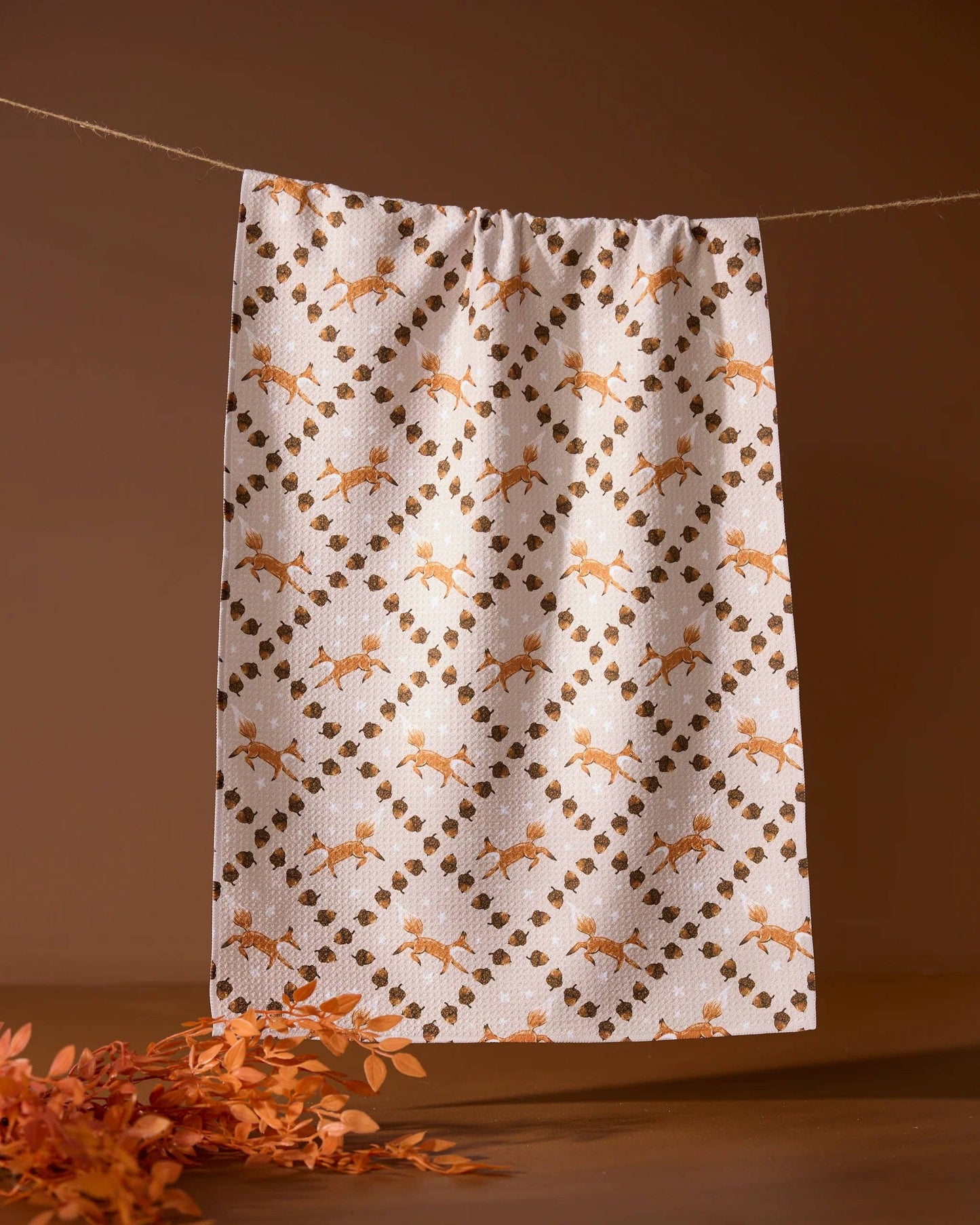 Foxes and Twinkles Geometry Tea Towel