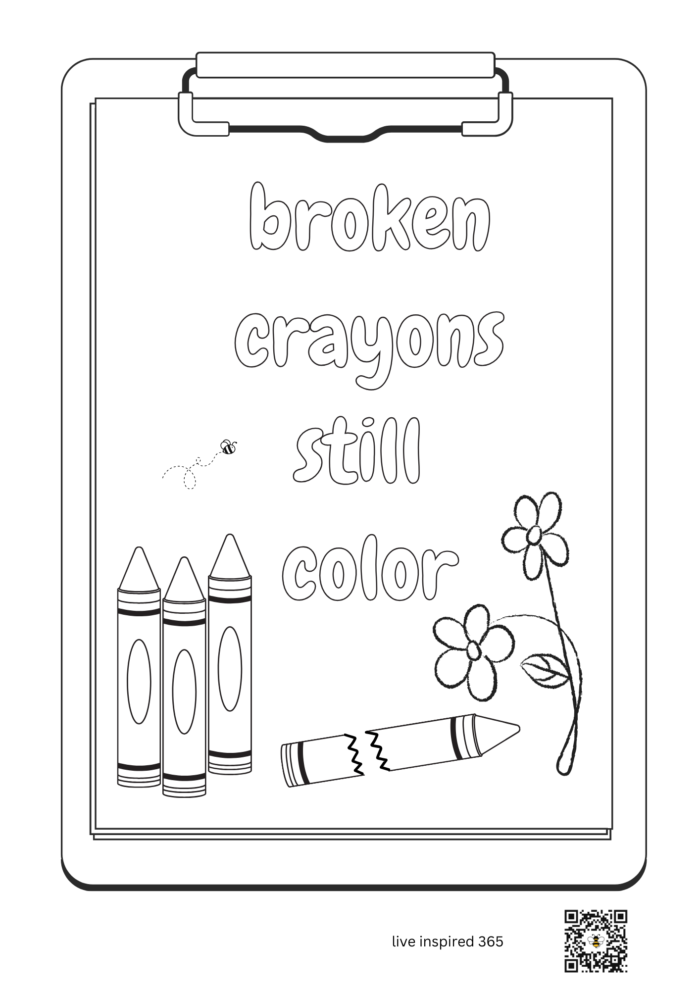 Broken Crayons-Coloring Page
