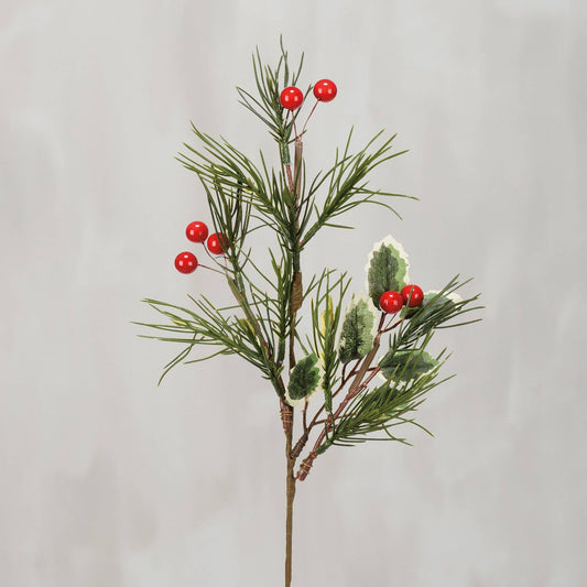 Pine And Holly Floral Pick