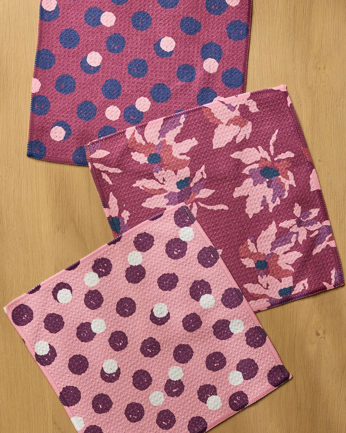 Mulberry Bloom Dot Geometry Dishcloth Set